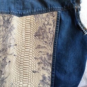 Jcrew denim vest with faux croc back